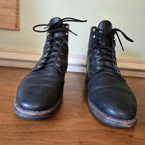Thursday Boot Co. Captain Boots Mens Size 14 Black Leather Handmade Dress Casual - Picture 2 of 16